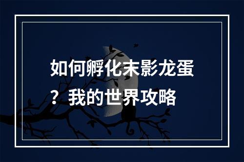 如何孵化末影龙蛋？我的世界攻略