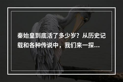 秦始皇到底活了多少岁？从历史记载和各种传说中，我们来一探究竟！探究过程中，你将像一位游戏主角一样，通