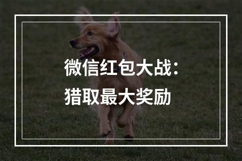 微信红包大战：猎取最大奖励