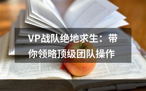 VP战队绝地求生：带你领略顶级团队操作