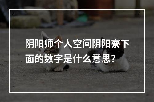 阴阳师个人空间阴阳寮下面的数字是什么意思？