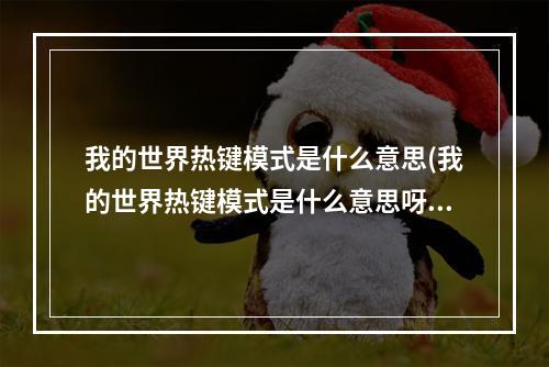 我的世界热键模式是什么意思(我的世界热键模式是什么意思呀)