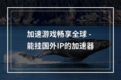 加速游戏畅享全球 - 能挂国外IP的加速器