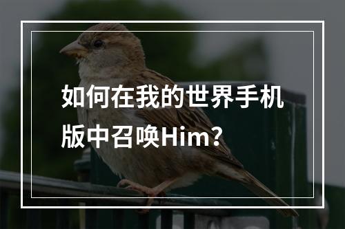 如何在我的世界手机版中召唤Him？