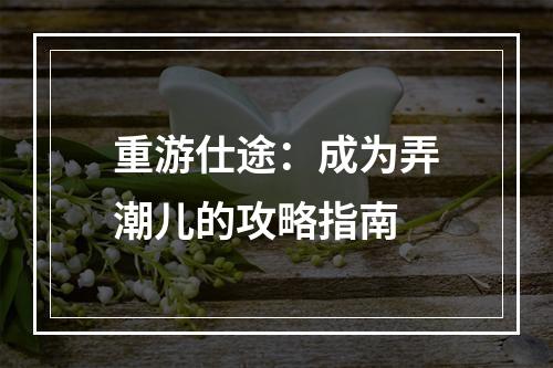 重游仕途：成为弄潮儿的攻略指南