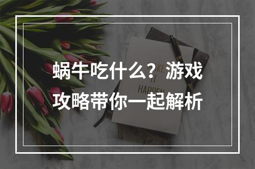 蜗牛吃什么？游戏攻略带你一起解析