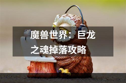 魔兽世界：巨龙之魂掉落攻略