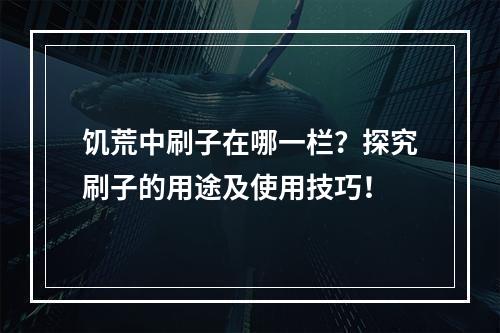 饥荒中刷子在哪一栏？探究刷子的用途及使用技巧！