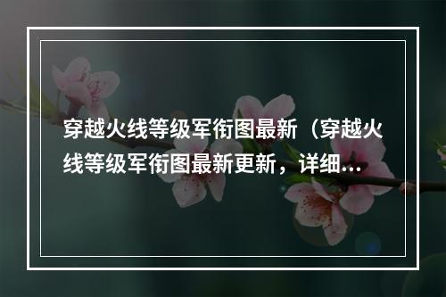 穿越火线等级军衔图最新（穿越火线等级军衔图最新更新，详细介绍）