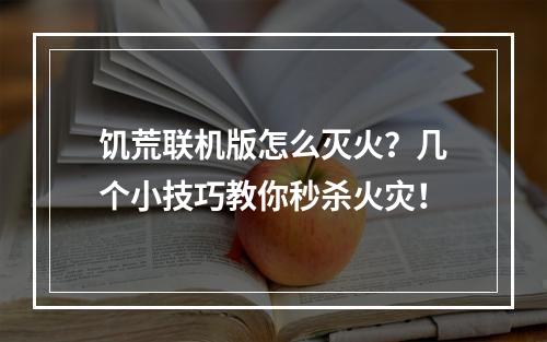 饥荒联机版怎么灭火？几个小技巧教你秒杀火灾！