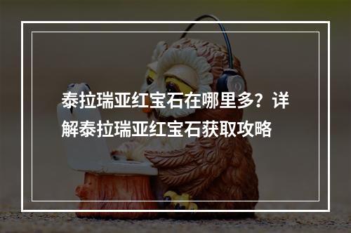 泰拉瑞亚红宝石在哪里多？详解泰拉瑞亚红宝石获取攻略