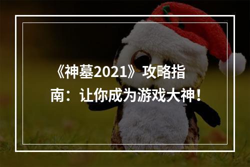 《神墓2021》攻略指南：让你成为游戏大神！