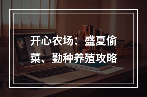 开心农场：盛夏偷菜、勤种养殖攻略