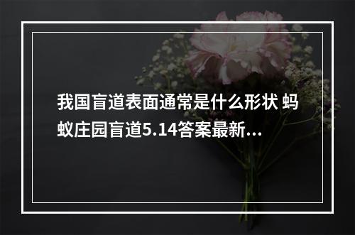 我国盲道表面通常是什么形状 蚂蚁庄园盲道5.14答案最新--安卓攻略网