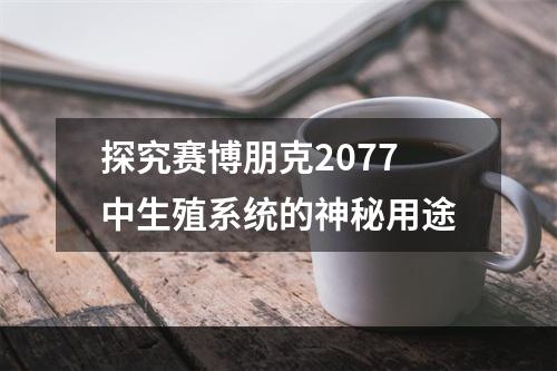 探究赛博朋克2077中生殖系统的神秘用途