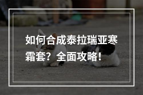 如何合成泰拉瑞亚寒霜套？全面攻略！