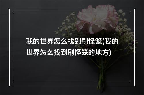 我的世界怎么找到刷怪笼(我的世界怎么找到刷怪笼的地方)