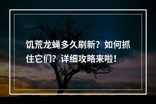 饥荒龙蝇多久刷新？如何抓住它们？详细攻略来啦！