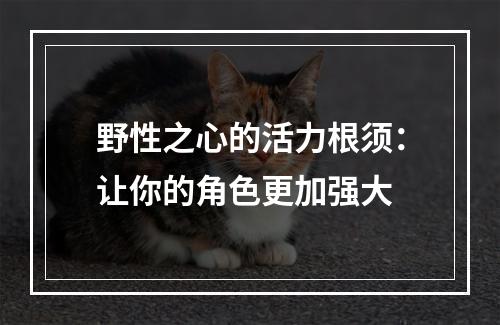 野性之心的活力根须：让你的角色更加强大