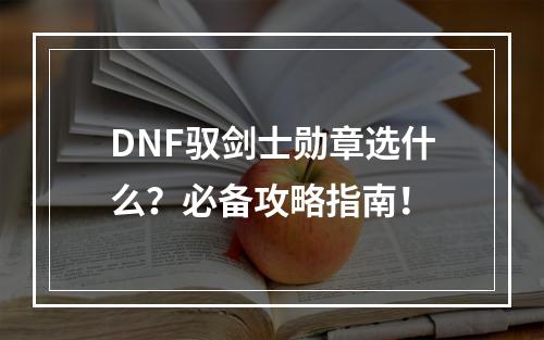 DNF驭剑士勋章选什么？必备攻略指南！