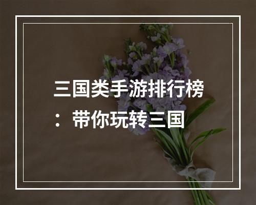 三国类手游排行榜：带你玩转三国