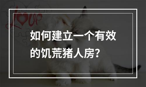 如何建立一个有效的饥荒猪人房？