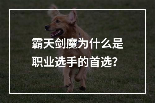 霸天剑魔为什么是职业选手的首选？