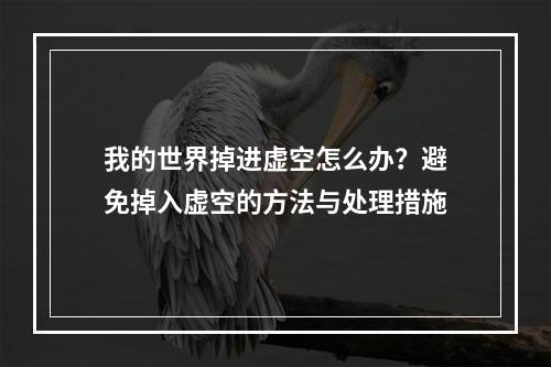 我的世界掉进虚空怎么办？避免掉入虚空的方法与处理措施