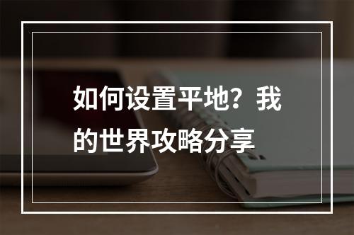 如何设置平地？我的世界攻略分享