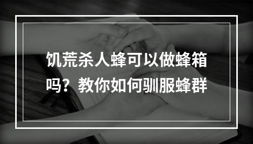 饥荒杀人蜂可以做蜂箱吗？教你如何驯服蜂群