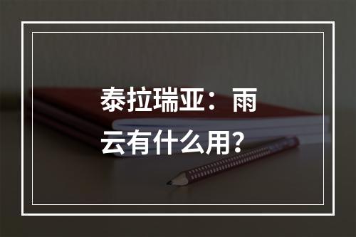 泰拉瑞亚：雨云有什么用？