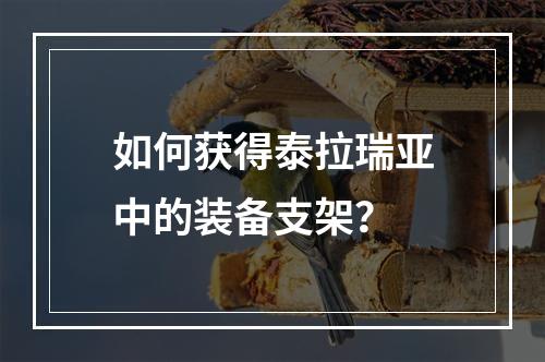 如何获得泰拉瑞亚中的装备支架？