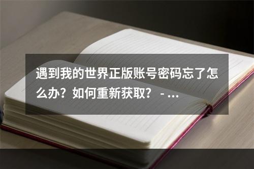 遇到我的世界正版账号密码忘了怎么办？如何重新获取？ - 我的世界账号密码遗忘处理攻略