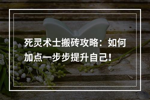 死灵术士搬砖攻略：如何加点一步步提升自己！