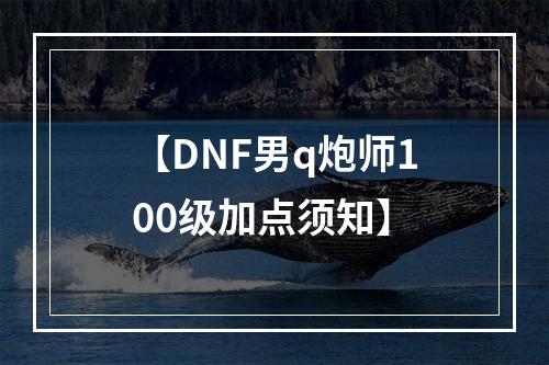 【DNF男q炮师100级加点须知】