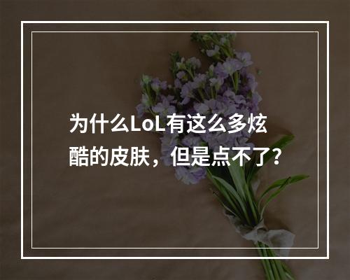 为什么LoL有这么多炫酷的皮肤，但是点不了？