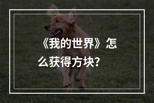 《我的世界》怎么获得方块？