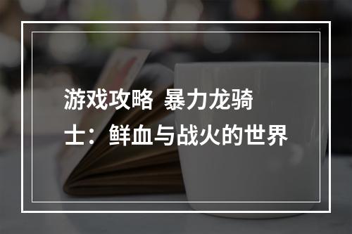 游戏攻略  暴力龙骑士：鲜血与战火的世界