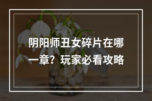 阴阳师丑女碎片在哪一章？玩家必看攻略