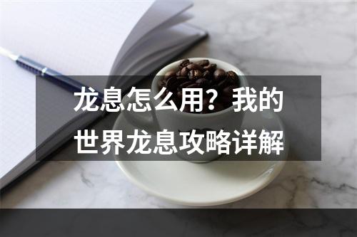 龙息怎么用？我的世界龙息攻略详解