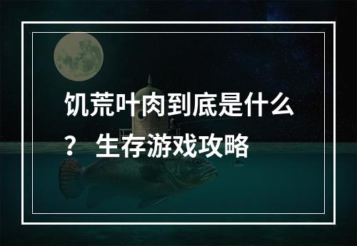 饥荒叶肉到底是什么？ 生存游戏攻略