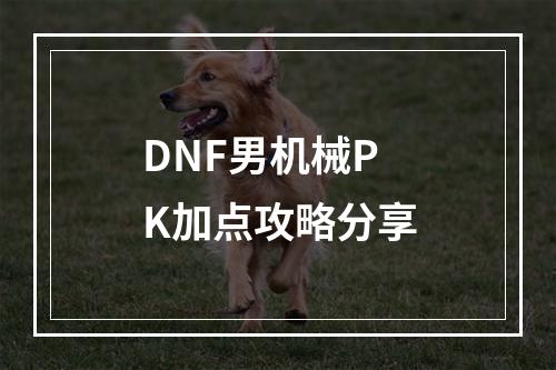 DNF男机械PK加点攻略分享