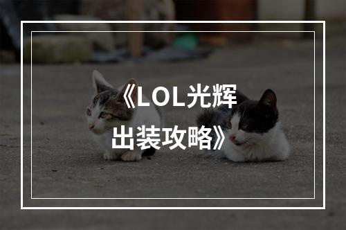 《LOL光辉出装攻略》