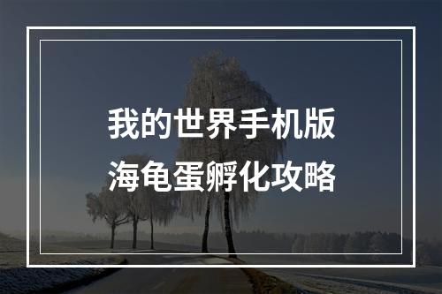 我的世界手机版海龟蛋孵化攻略