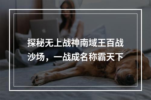 探秘无上战神南域王百战沙场，一战成名称霸天下