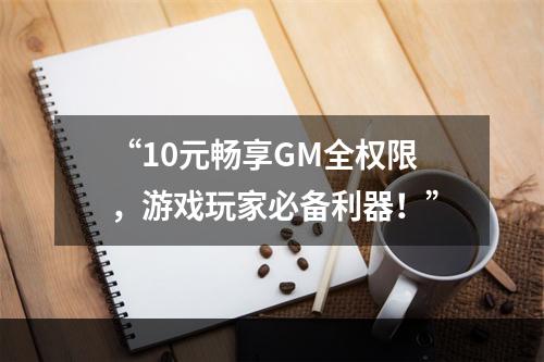 “10元畅享GM全权限，游戏玩家必备利器！”