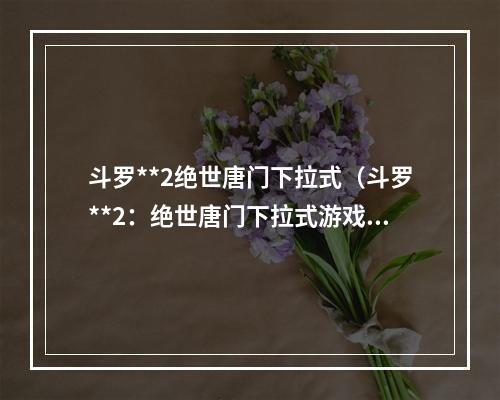 斗罗**2绝世唐门下拉式（斗罗**2：绝世唐门下拉式游戏攻略）