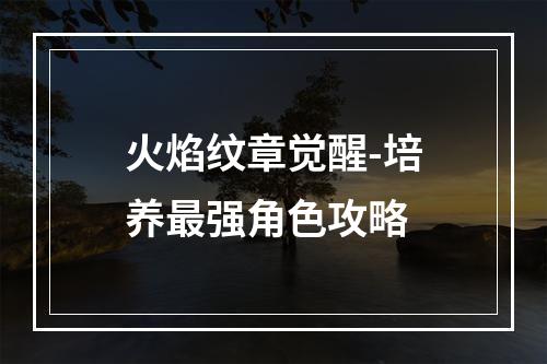 火焰纹章觉醒-培养最强角色攻略