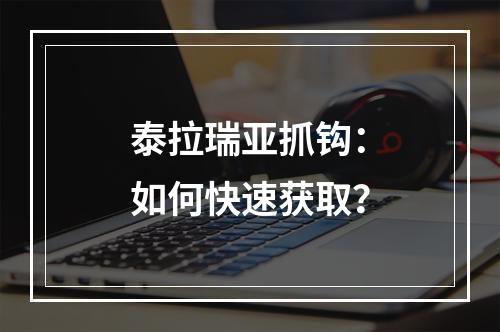 泰拉瑞亚抓钩：如何快速获取？