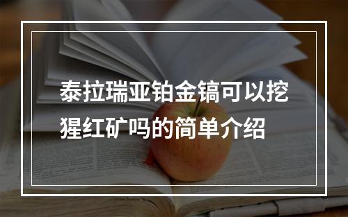 泰拉瑞亚铂金镐可以挖猩红矿吗的简单介绍